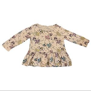 🎄Gap ballerina long sleeve peplum top Size: 18-24 Months